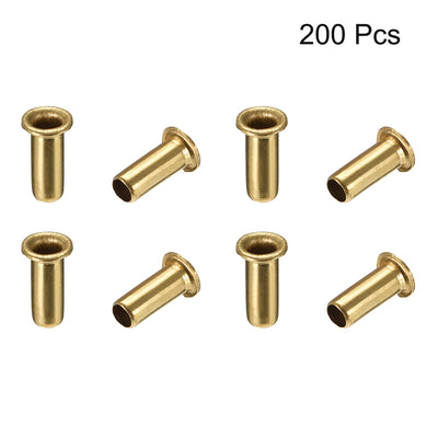 Harfington Uxcell Hollow Rivet,4mm x 10mm Through Hole Copper Hollow Rivets Grommets Double-sided Circuit Board PCB 200Pcs