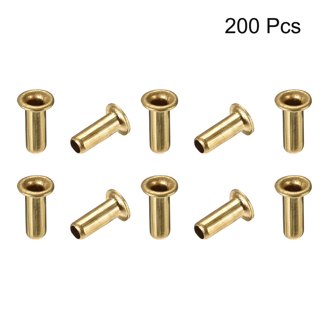 uxcell Uxcell Hollow Rivet,3mm x 8mm Through Hole Copper Hollow Rivets Grommets Double-sided Circuit Board PCB 200Pcs