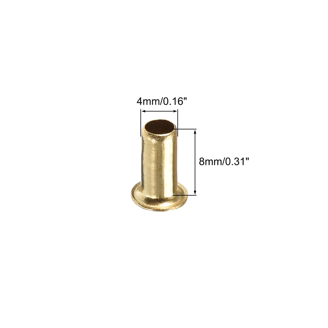uxcell Uxcell Hollow Rivet,4mm x 8mm Through Hole Copper Hollow Rivets Grommets Double-sided Circuit Board PCB 200Pcs