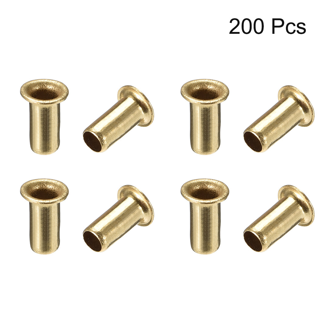 uxcell Uxcell Hollow Rivet,4mm x 8mm Through Hole Copper Hollow Rivets Grommets Double-sided Circuit Board PCB 200Pcs
