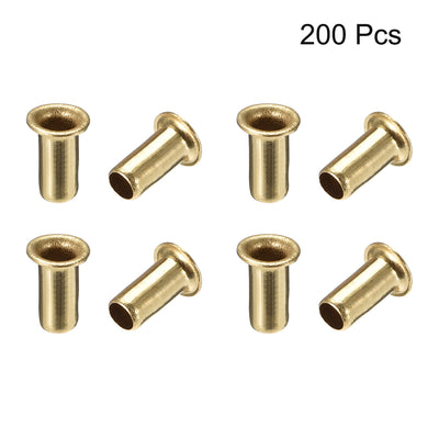 Harfington Uxcell Hollow Rivet,4mm x 8mm Through Hole Copper Hollow Rivets Grommets Double-sided Circuit Board PCB 200Pcs