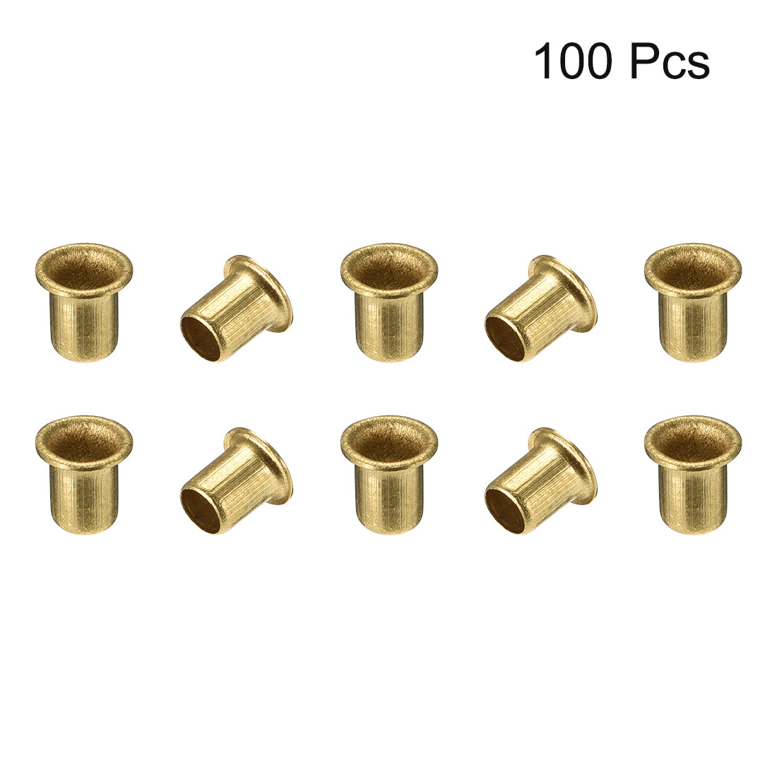 uxcell Uxcell Hollow Rivet,5mm x 6mm Through Hole Copper Hollow Rivets Grommets Double-sided Circuit Board PCB 100Pcs