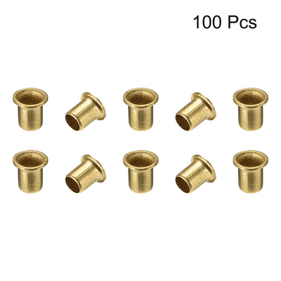 Harfington Uxcell Hollow Rivet,5mm x 6mm Through Hole Copper Hollow Rivets Grommets Double-sided Circuit Board PCB 100Pcs