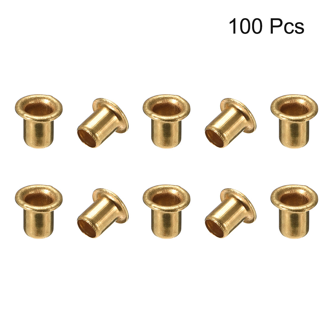 uxcell Uxcell Hollow Rivet,4mm x 5mm Through Hole Copper Hollow Rivets Grommets Double-sided Circuit Board PCB 100Pcs