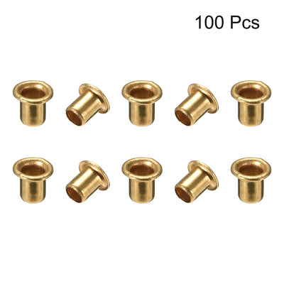 Harfington Uxcell Hollow Rivet,4mm x 5mm Through Hole Copper Hollow Rivets Grommets Double-sided Circuit Board PCB 100Pcs