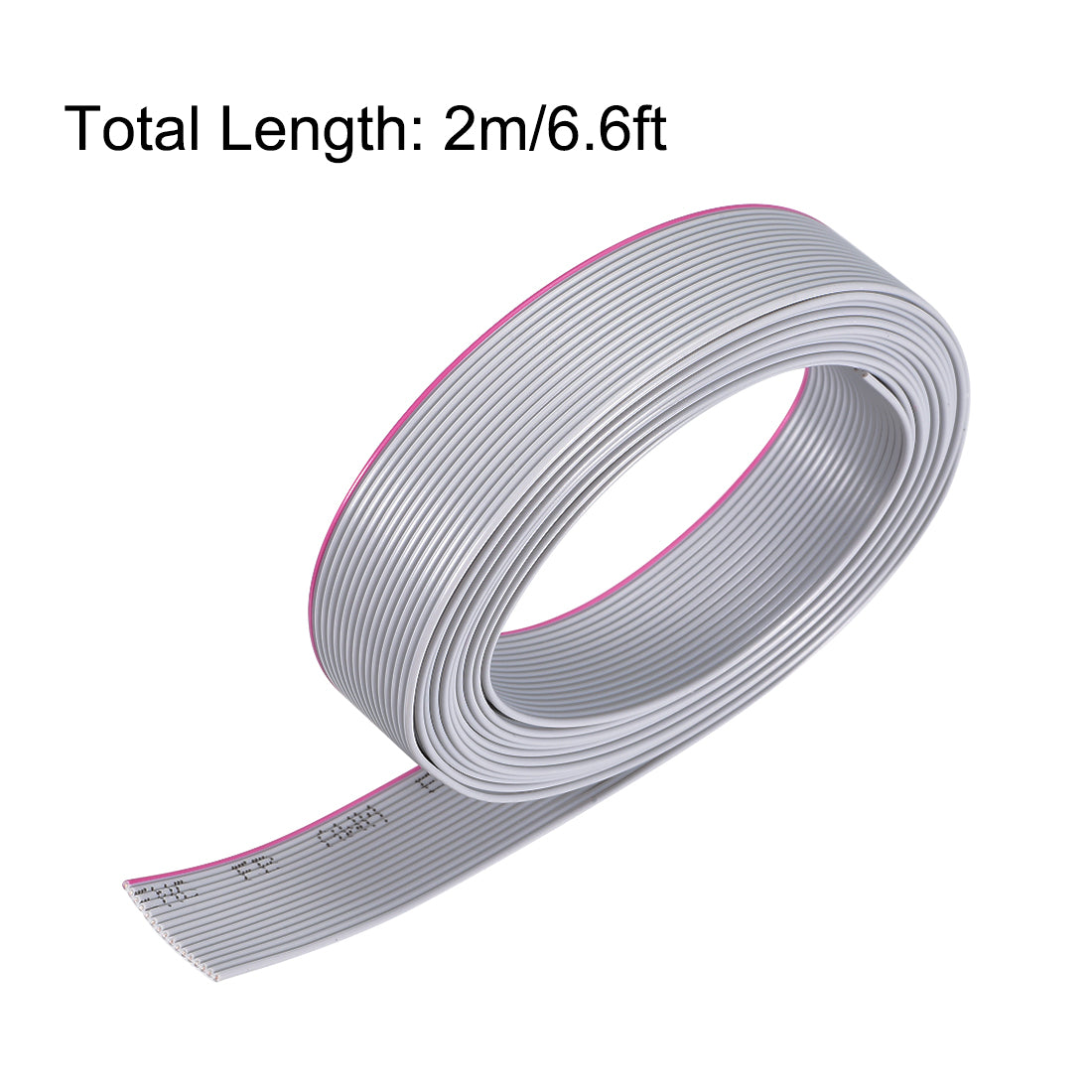 uxcell Uxcell Flat Ribbon Cable Wire 2m/6.6ft Length 1.0mm Pitch 16 Pins Gray for AWM 2651