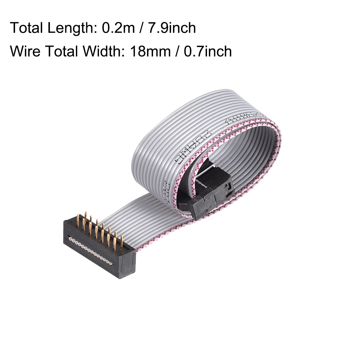 uxcell Uxcell IDC Wire Flat Ribbon Cable FC/FD Connector A-type 14Pins 2.54mm Pitch 0.2m Long