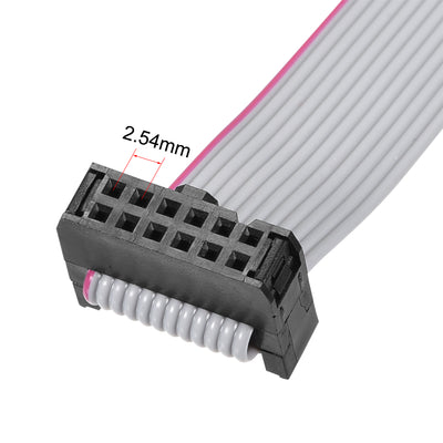 Harfington Uxcell IDC Wire Flat Ribbon Cable FC/FC Connector A-type 12Pins 2.54mm Pitch 50cm Length Gray