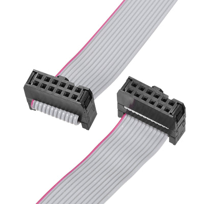 Harfington Uxcell IDC Wire Flat Ribbon Cable FC/FC Connector A-type 12Pins 2.54mm Pitch 50cm Length Gray