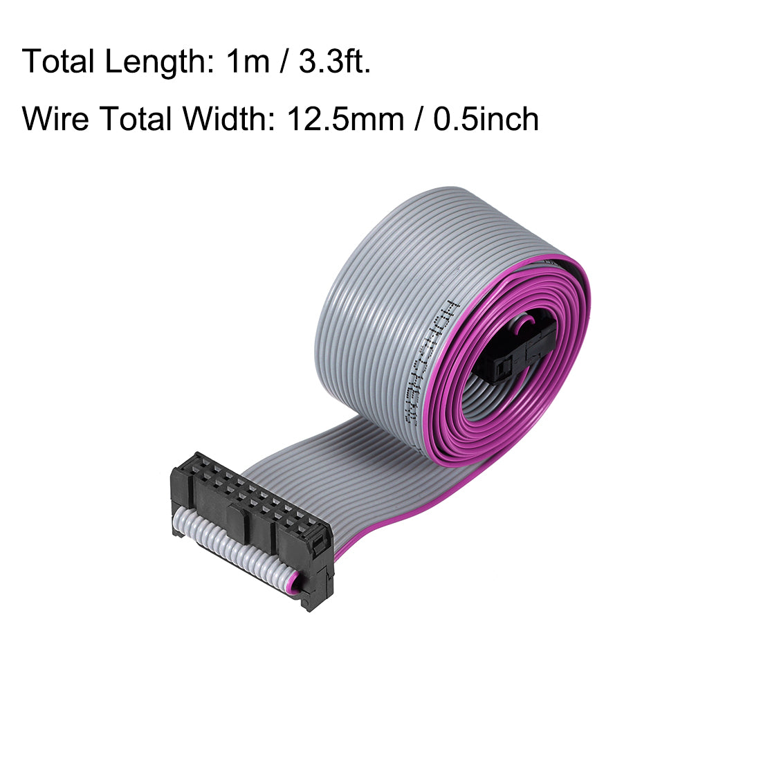 8-Pin FRC Flat Ribbon Cable, 1.27mm Pitch, Grey and Pink 8-Pin FRC Flat Ribbon Cable, 1.27mm Pitch, Grey and Pink