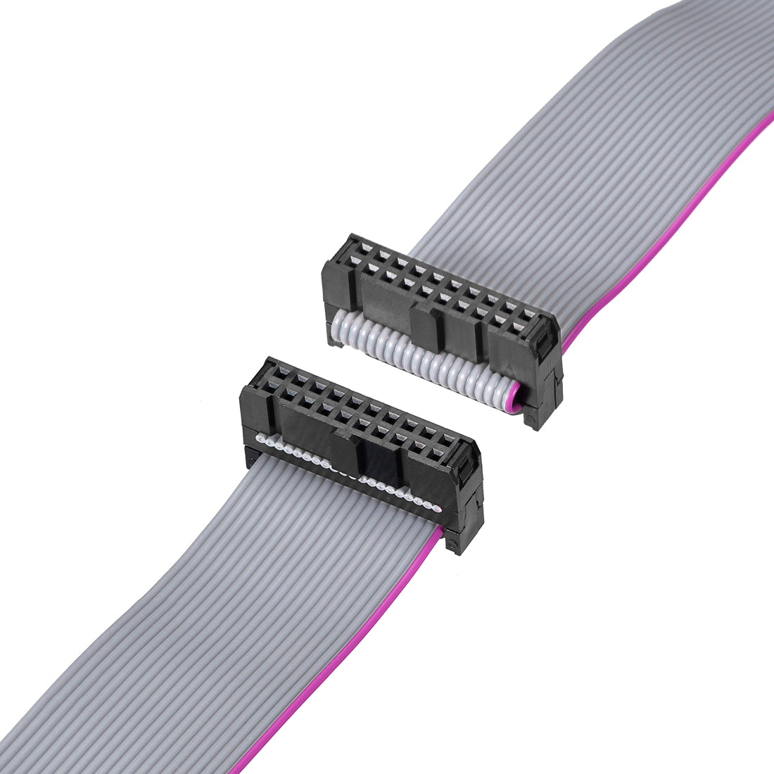 uxcell Uxcell IDC Wire Flat Ribbon Cable FC/FC Connector A-type 20 Pins 2.54mm Pitch 1m Length Gray