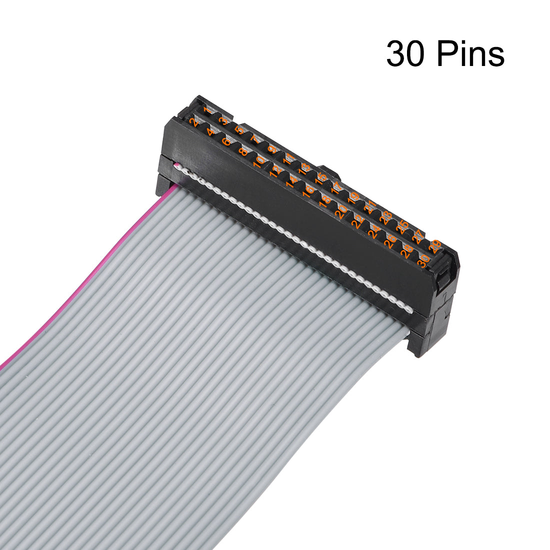 uxcell Uxcell IDC Wire Flat Ribbon Cable FC/FC Connector A-type 30 Pins 2.54mm Pitch 1m Length Gray