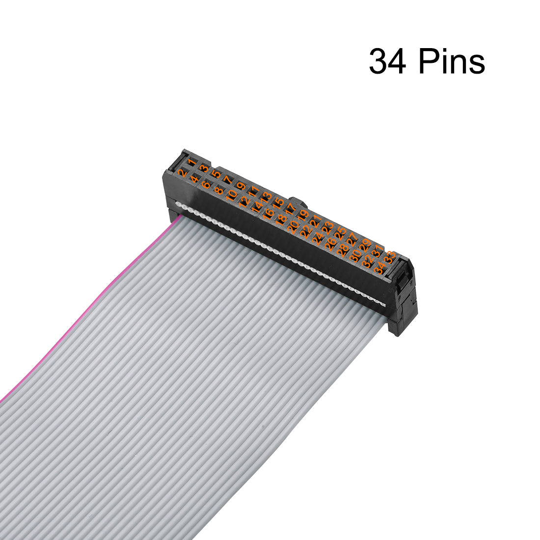 uxcell Uxcell IDC Wire Flat Ribbon Cable FC/FC Connector A-type 34 Pins 2.54mm Pitch 1m Length Gray