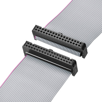 Harfington Uxcell IDC Wire Flat Ribbon Cable FC/FC Connector A-type 34 Pins 2.54mm Pitch 1m Length Gray