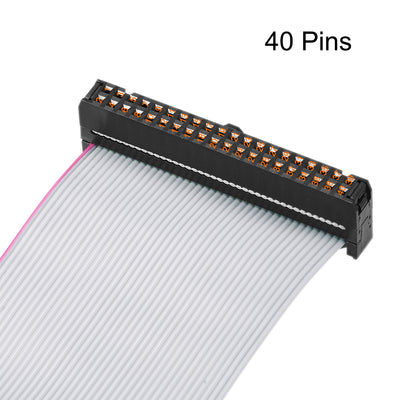 Harfington Uxcell IDC Wire Flat Ribbon Cable FC/FC Connector A-type 40 Pins 2.54mm Pitch 1m Length Gray