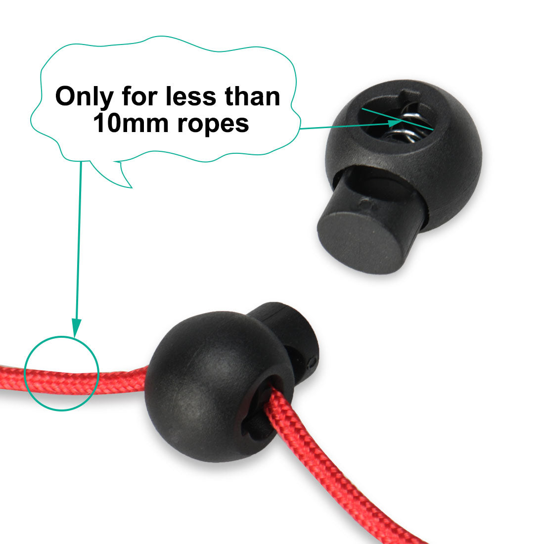 12 Stück Cord Lock Stopper Schwarz - Federbelastete Kordelverschlüsse Für Hoodies & Taschen