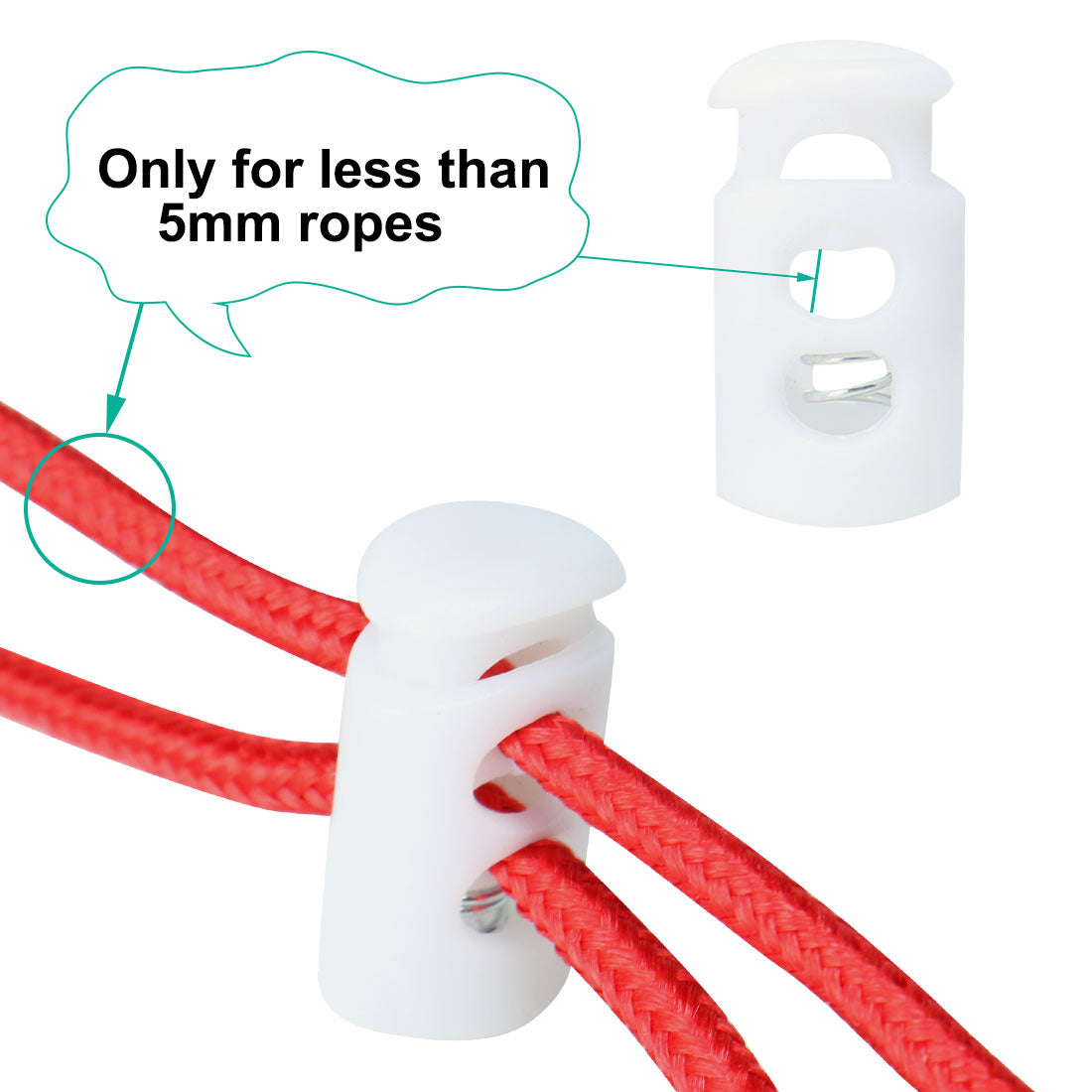 uxcell Uxcell 30pcs Cute White Plastic Cord Lock Stopper End Spring Toggle Fastener Slider