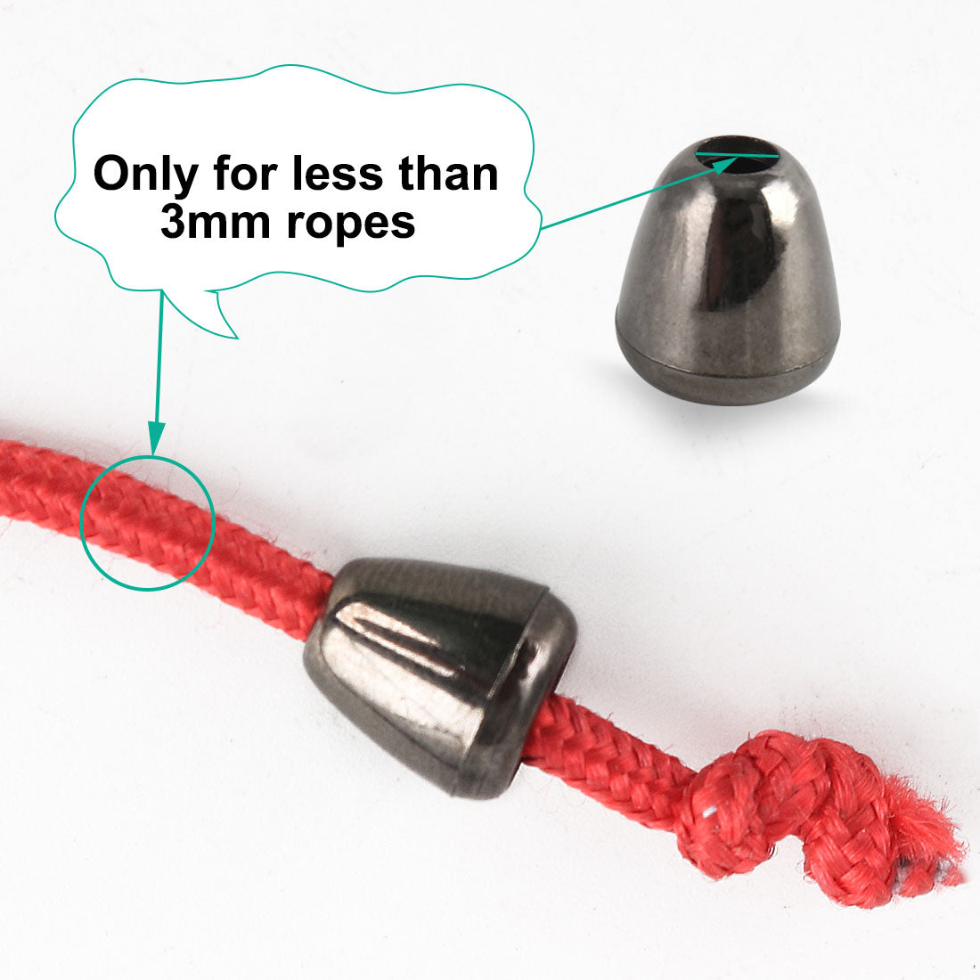 Bell Rope End Uxcell 100pcs Plastic Bell End Stoppers Cord Rope Lock Lanyard Fastener ...