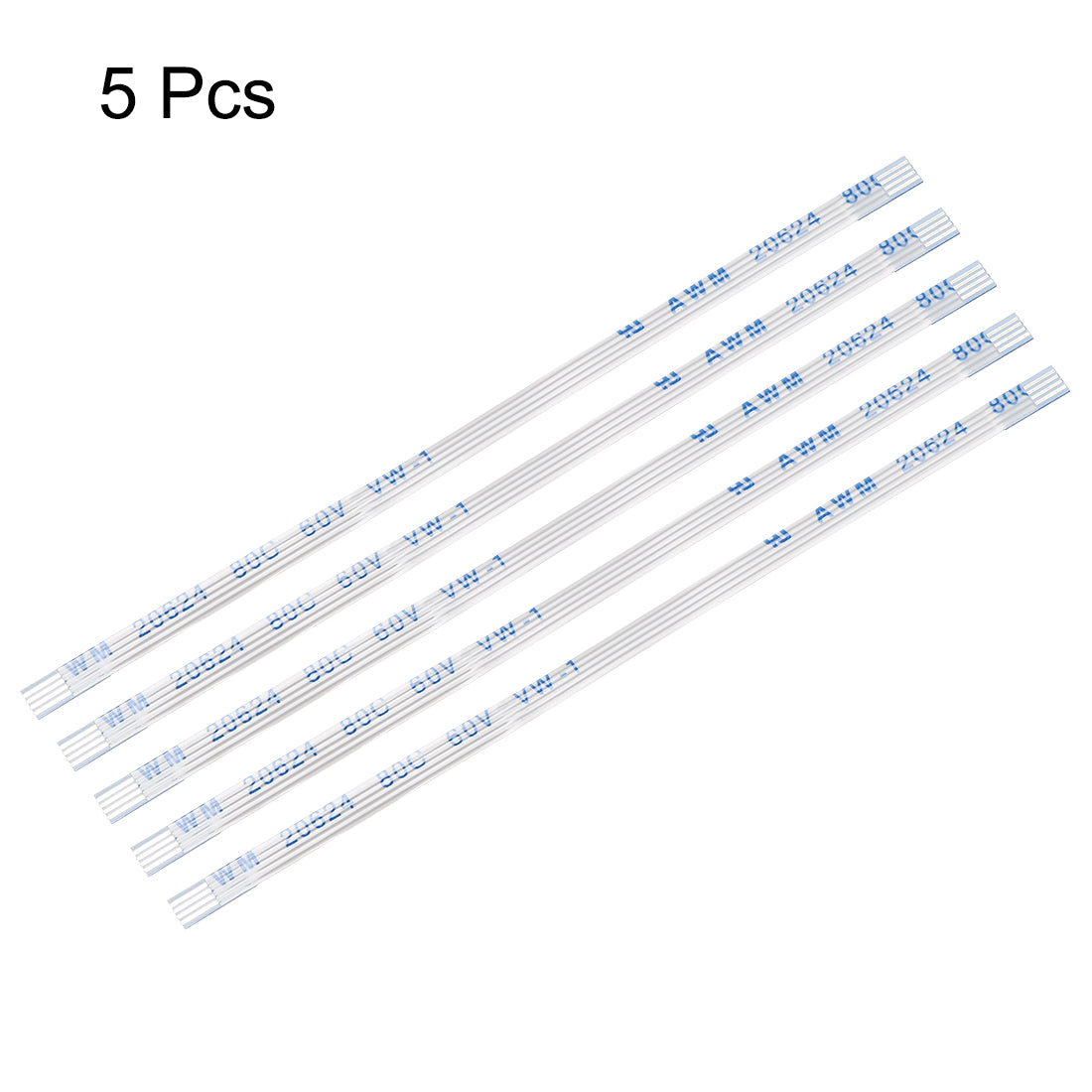 Uxcell Uxcell Flexible Flat Cable, 5 Pins 0.5mm Pitch 120mm FPC FFC Ribbon Cable 5Pcs(A Type