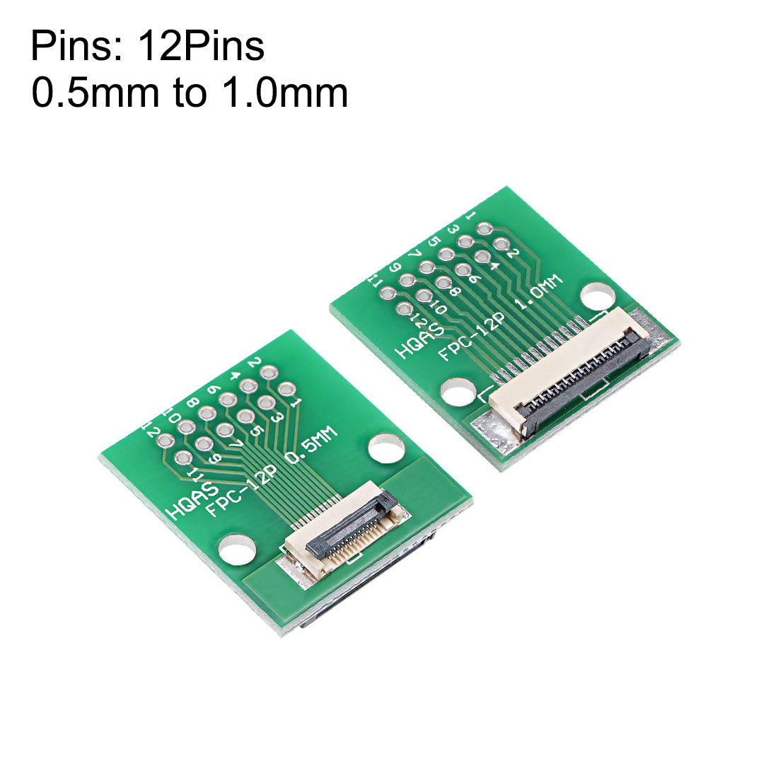 uxcell Uxcell FFC FPC 12 Pin 0.5mm 1mm Pitch to DIP 2.0mm PCB Converter Board Couple Extend Adapter