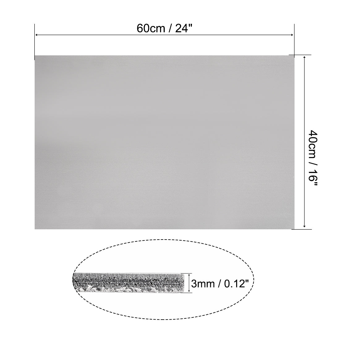 Uxcell Uxcell PVC Foam Board Sheet,3mm T x 16"W x 24“L,Gray,Double Sided,Expanded PVC Sheet,for	Presentations,Signboards,	Artsand	Crafts,Framing,Display