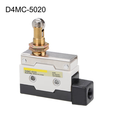 Harfington Uxcell D4MC-5020 Limit Switch, Roller Plunger Micro Momentary Switch Panel Mount 1NC+1NO