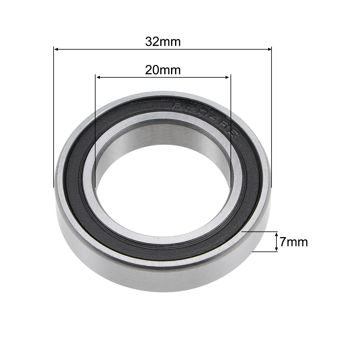 uxcell Uxcell 6804-2RS Ball Bearing 20x32x7mm Double Sealed ABEC-1 Bearings 5pcs