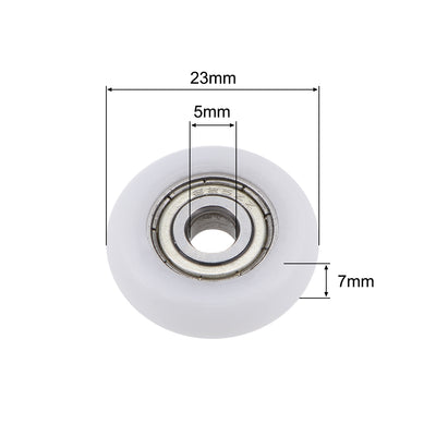 Harfington Uxcell 625ZZ Plastic Coated Ball Bearing 5x23x7mm for Slide Door Windows Furniture Pulley 10pcs