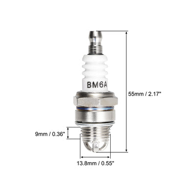 Harfington Uxcell BM6A Spark Plug 3 Electrode , for M7 / L7T / CJ8 / 1560 Spark Plug Replacement