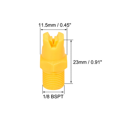 Harfington Uxcell Flat Fan Spray Tip, 1/8BSPT Male Thread PP Nozzle, 3 Pcs (110 Degree, 1.1mm Orifice Diameter)