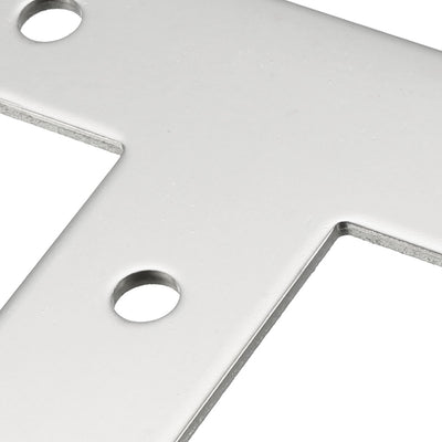 Harfington Uxcell Flat T Shape Repair Mending Plate, 85x85x2.5mm, Carbon Steel Joining Bracket Support Brace, 2pcs