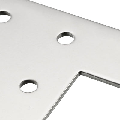 Harfington Uxcell Flat T Shape Repair Mending Plate, 86x115x2.5mm, Carbon Steel Joining Bracket Support Brace, 2pcs