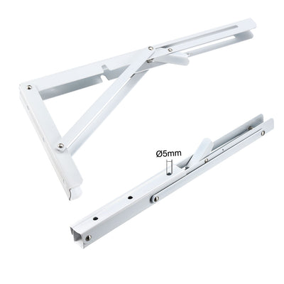 Harfington Uxcell Folding Bracket 14 inch 350mm for Shelf Table Desk Wall Mounted Support Collapsible Long Release Arm Space Saving Carbon Steel 2pcs