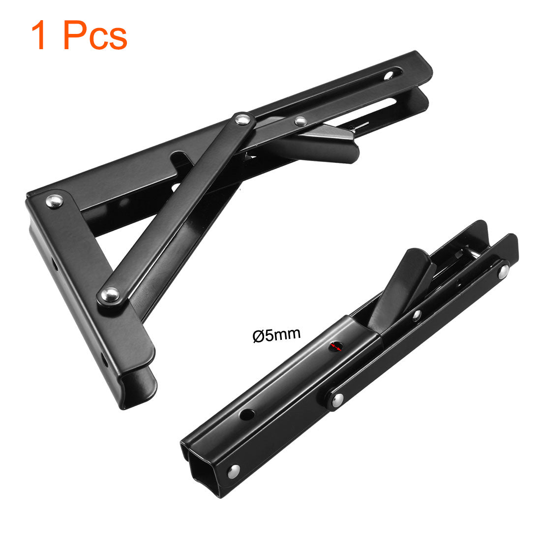 uxcell Uxcell Folding Bracket 8 Inch 200mm for Shelves Table Desk Wall Mounted Support Collapsible Long Release Arm Space Saving Carbon Steel 1pcs
