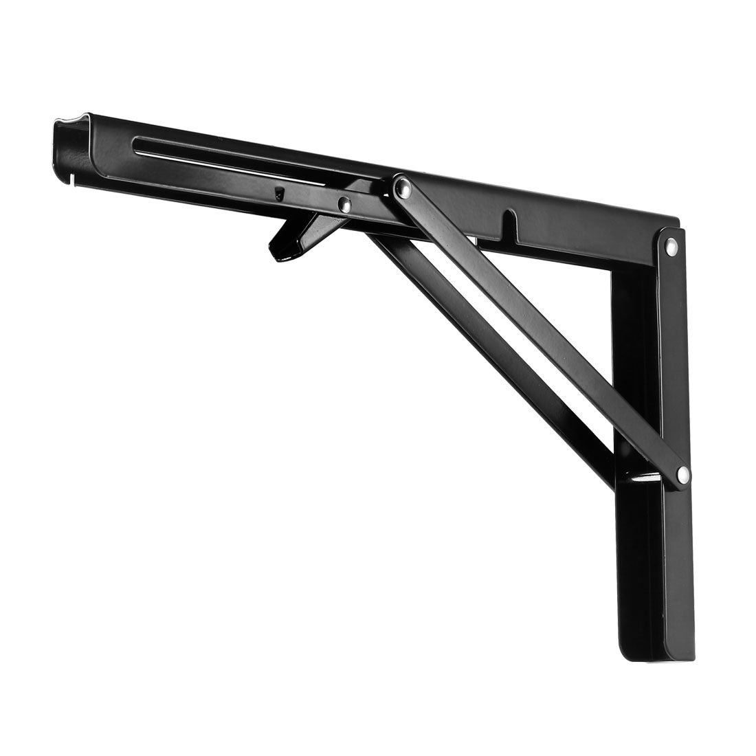 uxcell Uxcell Folding Bracket 12 Inch 300mm for Shelves Table Desk Wall Mounted Support Collapsible Long Release Arm Space Saving Carbon Steel
