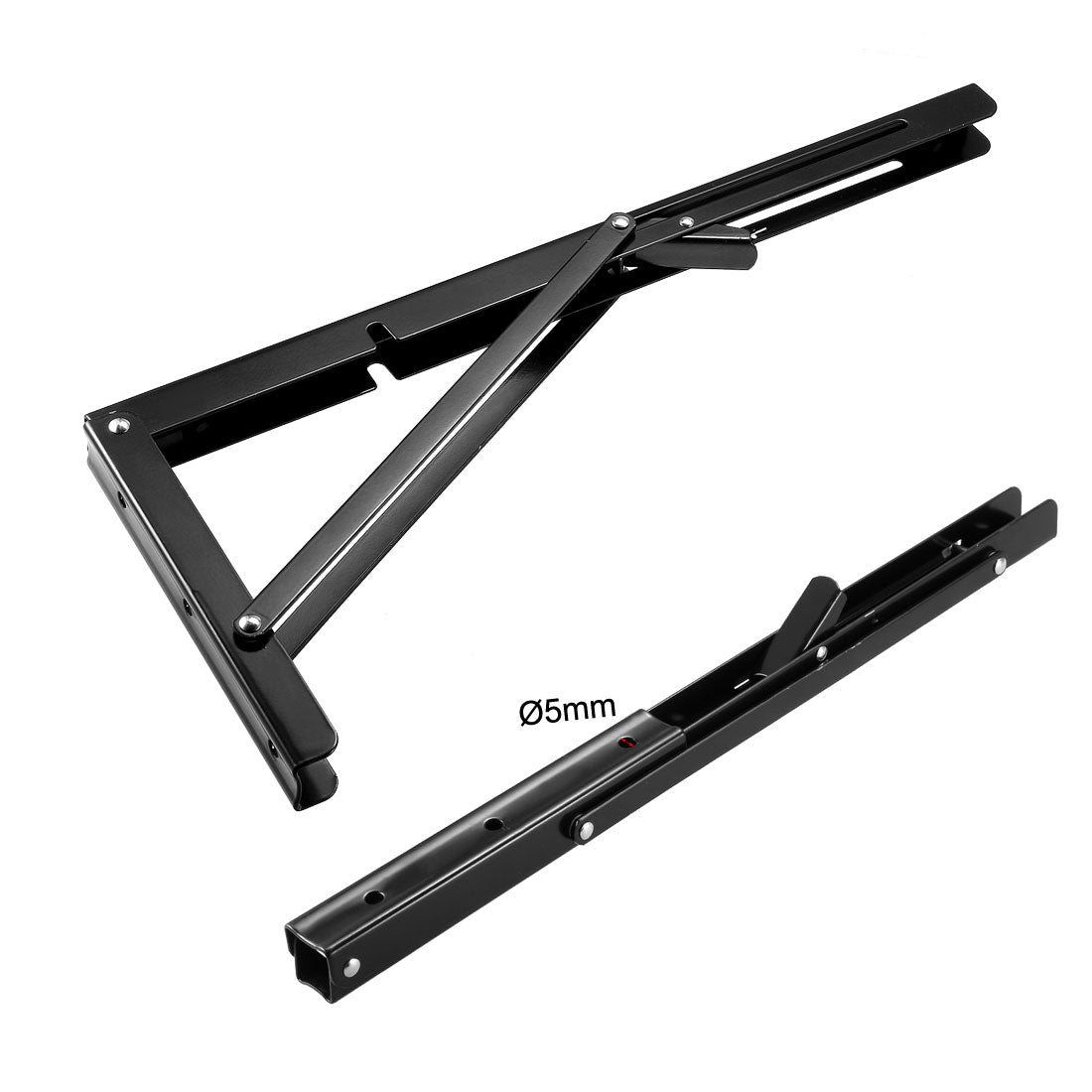 uxcell Uxcell Folding Bracket 16 inch 400mm for Shelves Table Desk Wall Mounted Support Collapsible Long Release Arm Space Saving Carbon Steel 2pcs