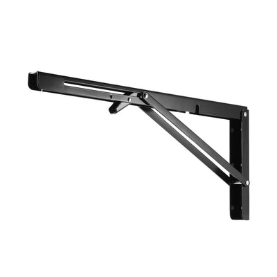 Harfington Uxcell Folding Bracket 16 inch 400mm for Shelves Table Desk Wall Mounted Support Collapsible Long Release Arm Space Saving Carbon Steel 2pcs