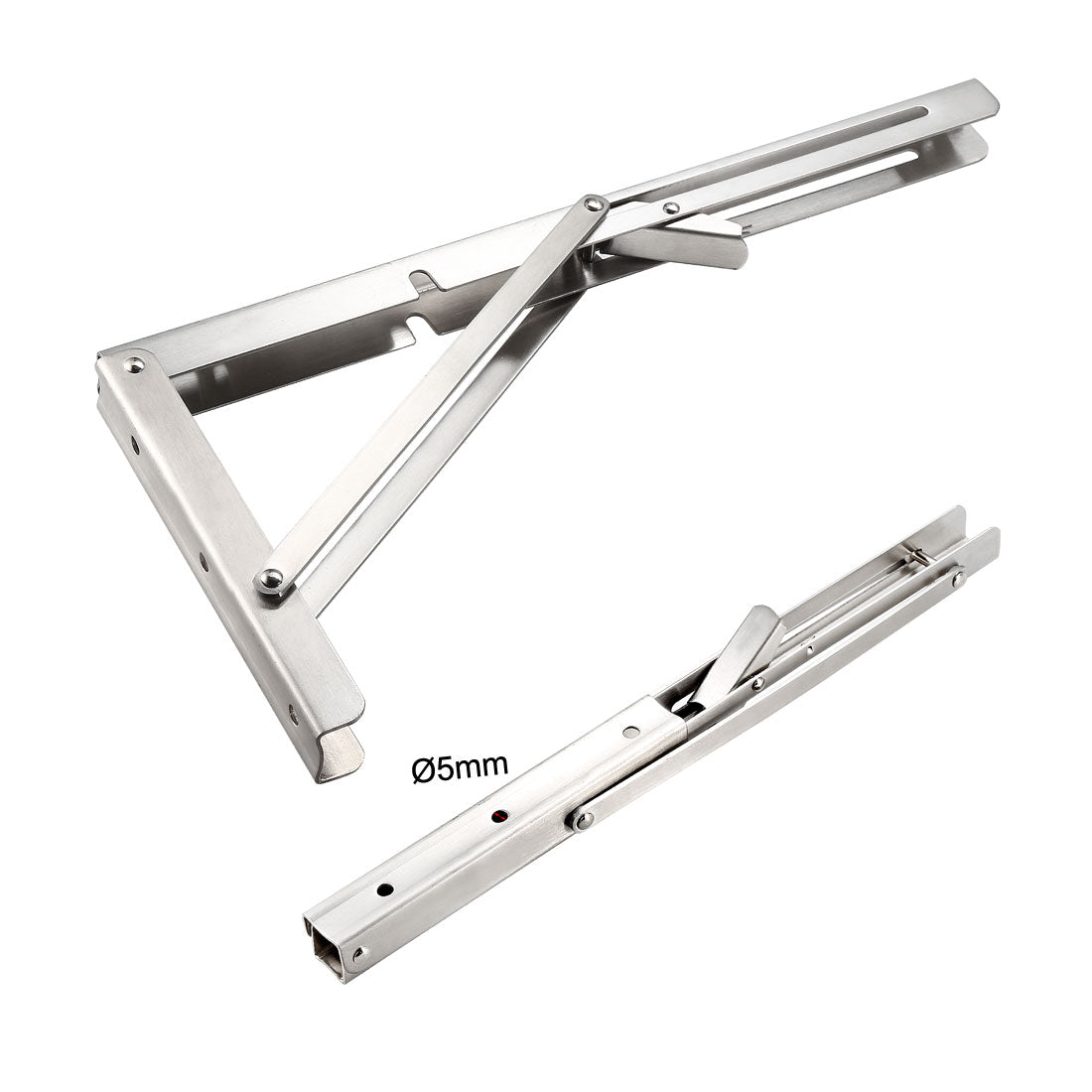 uxcell Uxcell Folding Bracket 14 inch 350mm for Shelf Table Desk Wall Mounted Support Collapsible Long Release Arm Space Saving Stainless Steel