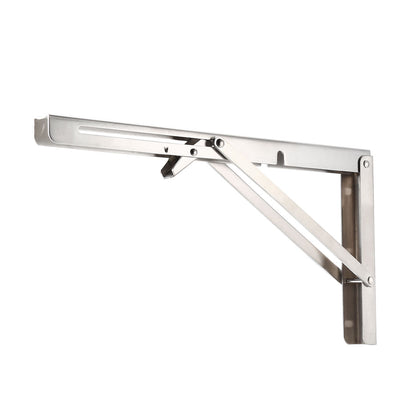 Harfington Uxcell Folding Bracket 14 inch 350mm for Shelf Table Desk Wall Mounted Support Collapsible Long Release Arm Space Saving Stainless Steel