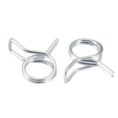 Uxcell Uxcell Double Wire Spring Hose Clamp 7mm Fuel Line Tube Spring Clips Zinc Plated 10Pcs