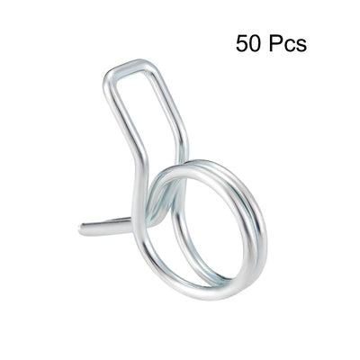 Harfington Uxcell Double Wire Spring Hose Clamp 18mm Fuel Line Tube Spring Clips Zinc Plated 50Pcs