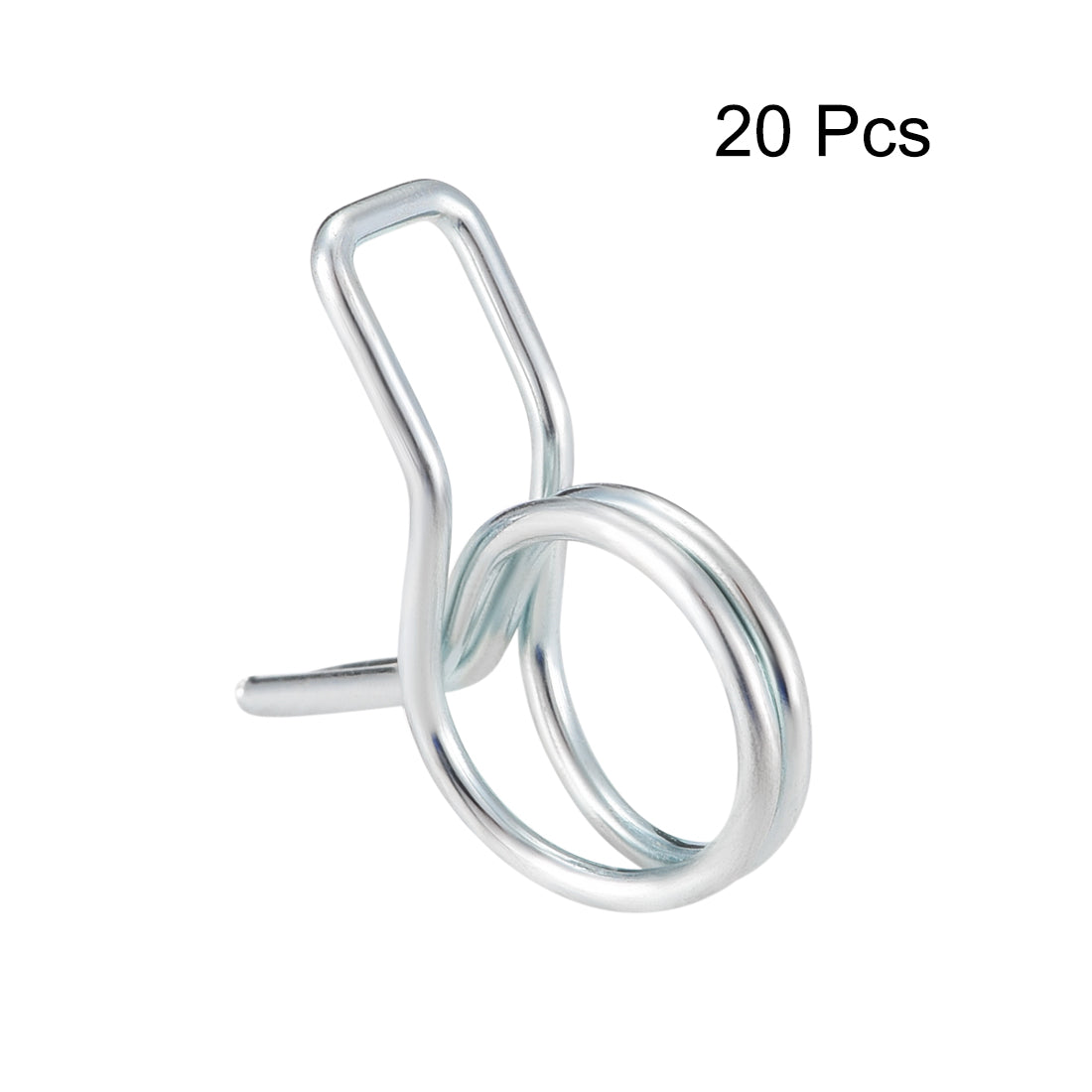 uxcell Uxcell Double Wire Spring Hose Clamp Fuel Line Silicone Hose Tube Spring Clips Zinc Plated 20Pcs