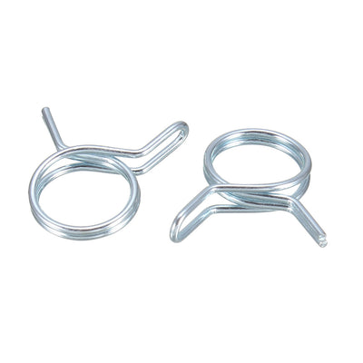 Harfington Uxcell Double Wire Spring Hose Clamp 7mm Fuel Line Tube Spring Clips Zinc Plated 10Pcs