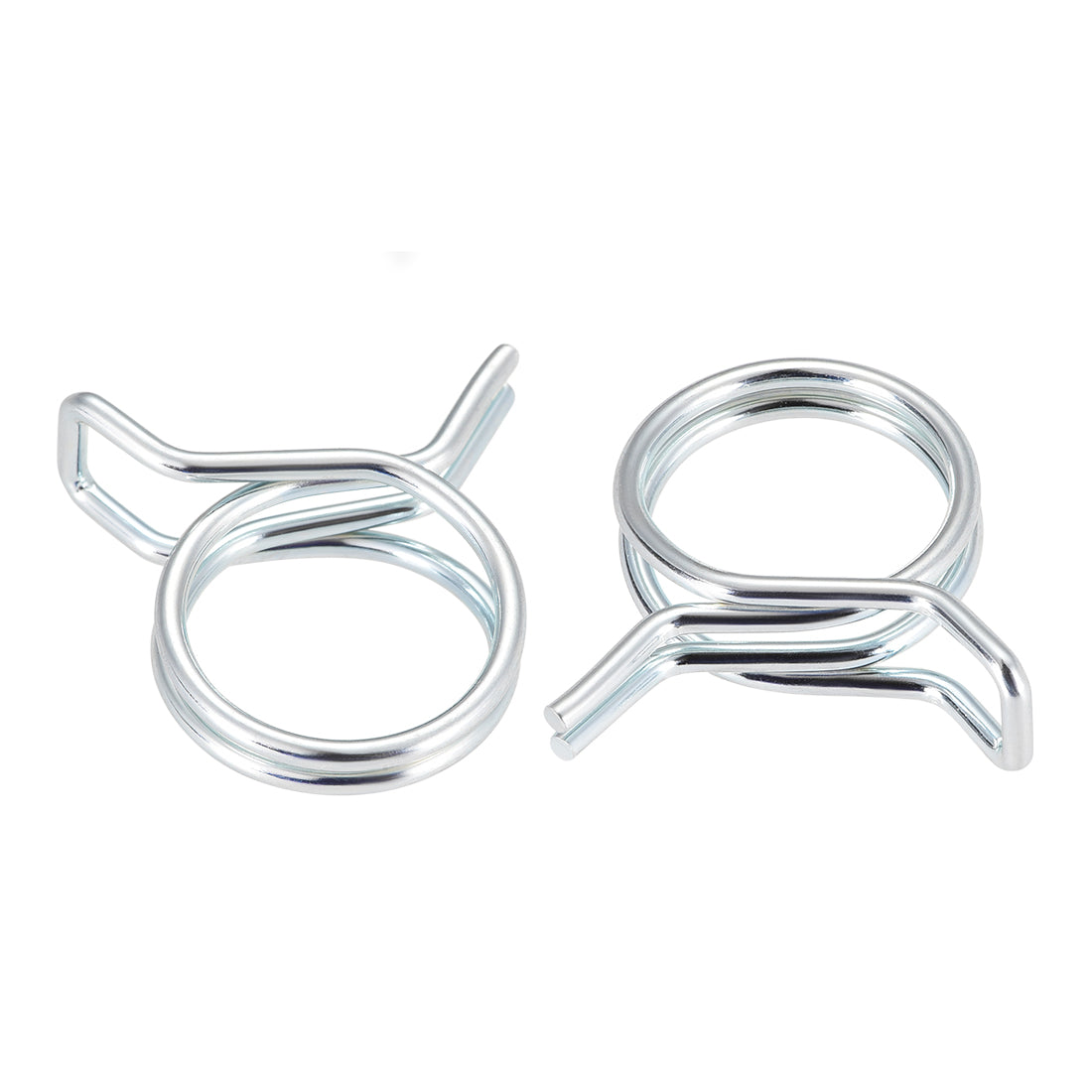 uxcell Uxcell Double Wire Spring Hose Clamp Fuel Line Silicone Hose Tube Spring Clips Zinc Plated 20Pcs