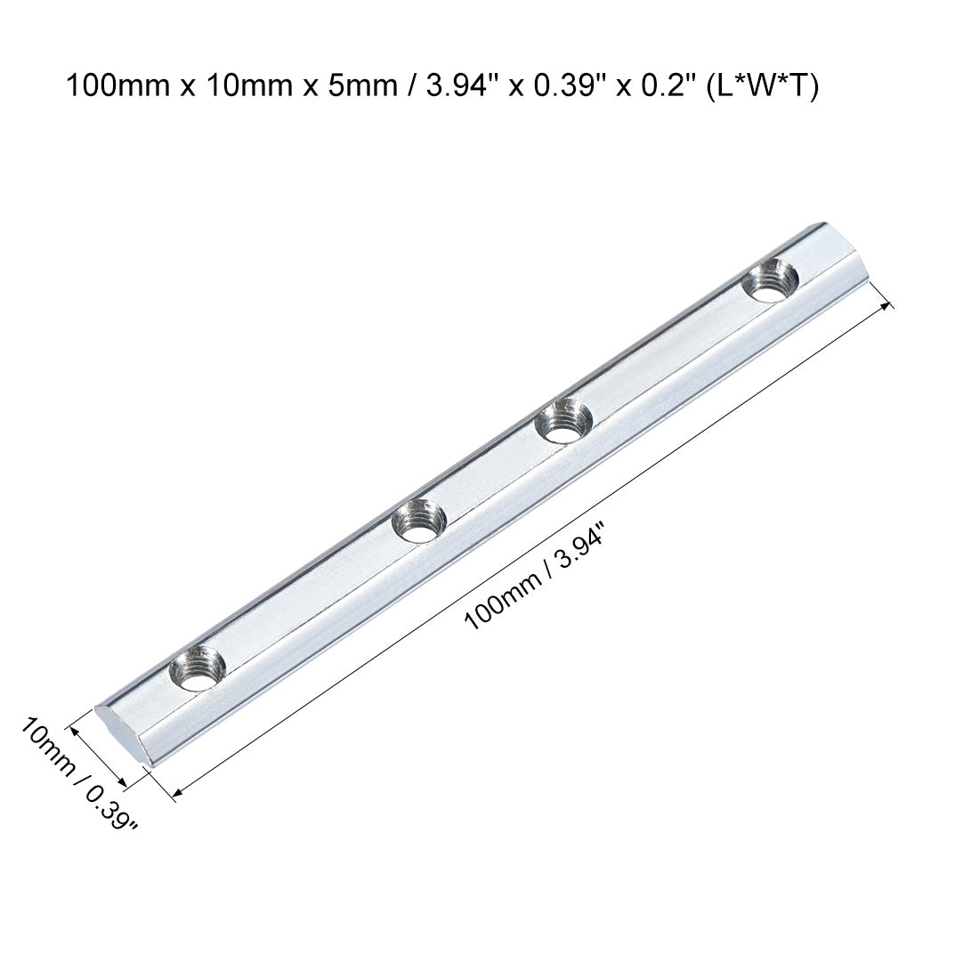 uxcell Uxcell Straight Line Connector, 3.9 Inch Joint Bracket for 2020 Series T Slot 6mm Aluminum Extrusion Profile, 2 Pcs