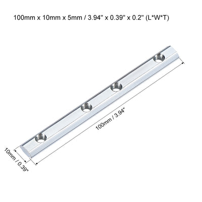 Harfington Uxcell Straight Line Connector, 3.9 Inch Joint Bracket for 2020 Series T Slot 6mm Aluminum Extrusion Profile, 2 Pcs