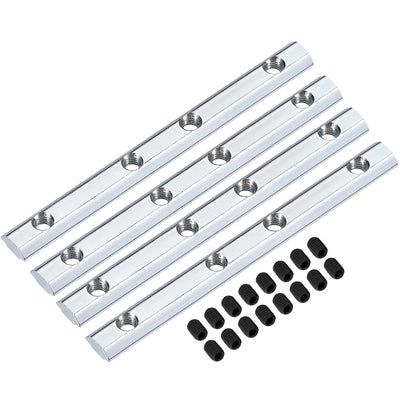 Harfington Uxcell Straight Line Connector, 3.9 Inch Joint Bracket with Screws for 2020 Series T Slot 6mm Aluminum Extrusion Profile, 4 Pcs