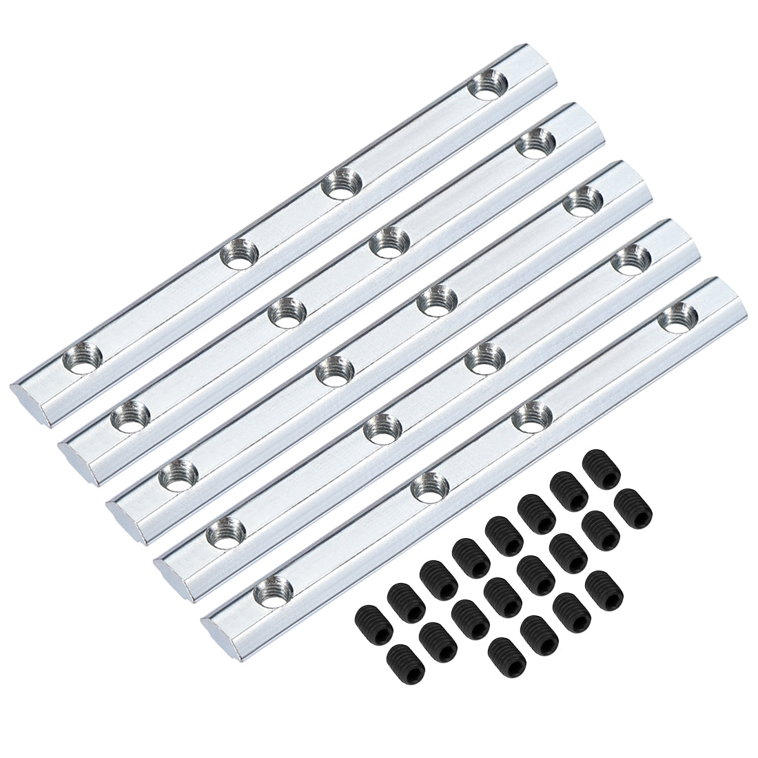 uxcell Uxcell Straight Line Connector, 3.9 Inch Joint Bracket with Screws for 2020 Series T Slot 6mm Aluminum Extrusion Profile, 5 Pcs