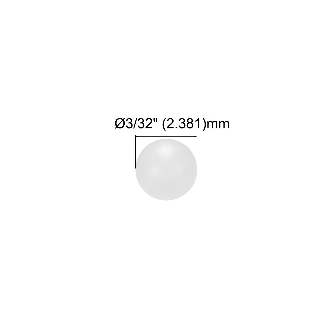 uxcell Uxcell 3/32-inch PP Solid Plastic Balls, Precision Bearing Ball 100pcs