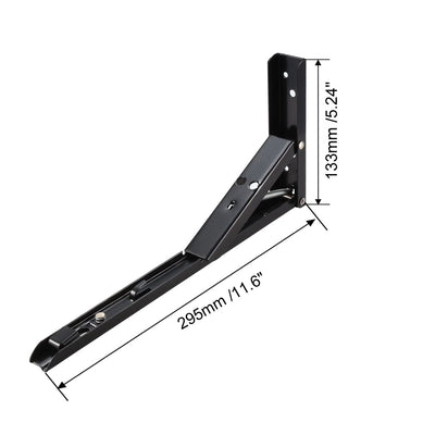 Harfington Uxcell Folding Bracket 11.6 inch 295mm for Shelves Table Desk Wall Mounted Support Collapsible Long Release Arm Space Saving Carbon Steel